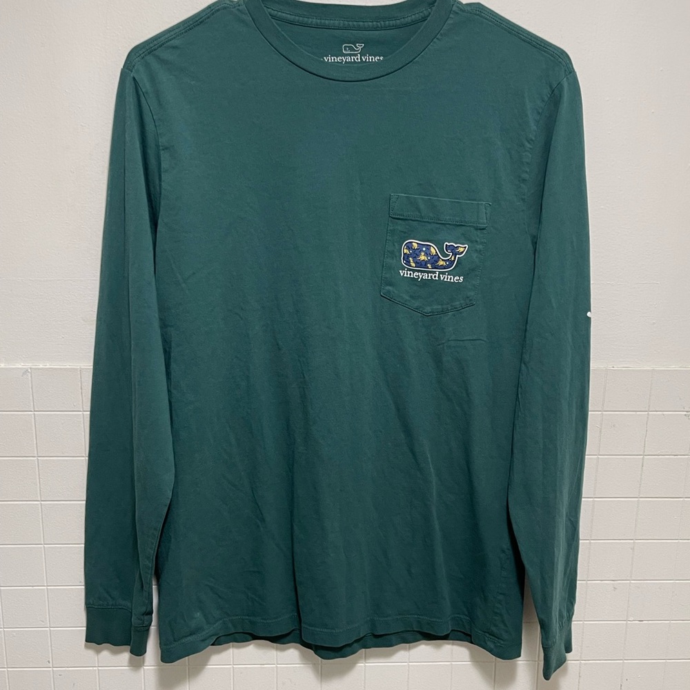 Vineyard Vines Men's Teal Long Sleeve Tee